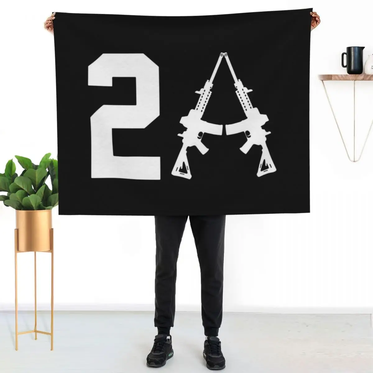 

2nd Amendment Rights Logo Throw Blanket Foldable Soft Warm Blanket for Outdoor Use