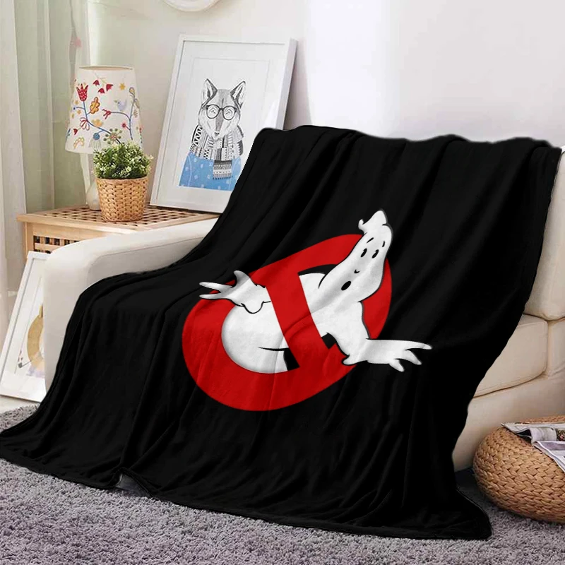 130x150cm G-Ghostbusters Cartoon Printed Blanket Warm Flannel Blankets Soft And Comfortable Home Travel Blanket Birthday Gift