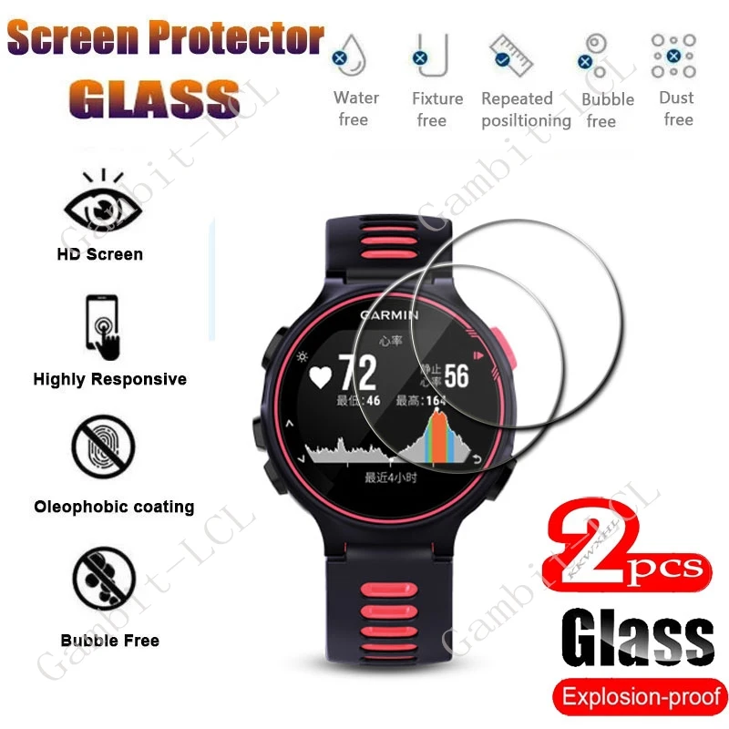 2PCS 9H Tempered Glass Screen Protector For Garmin Forerunner 165 Music Fenix 5 7 7S 7X 6 6S 6X Pro Solar Smart Watch Cover Film