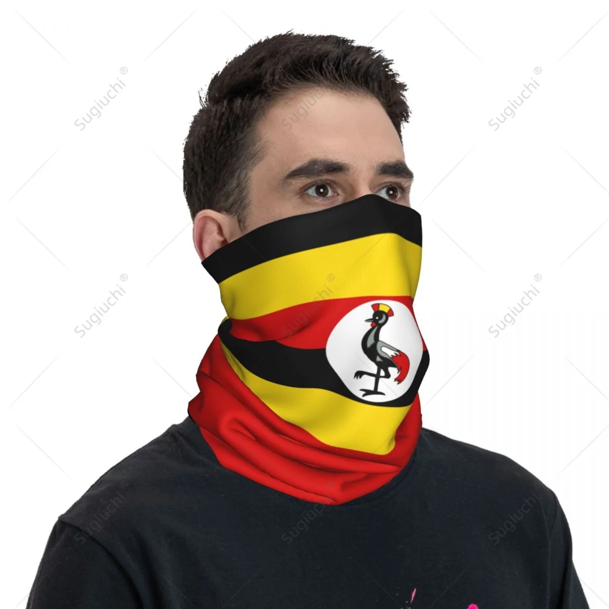 Unisex Uganda Flag Neckerchief Scarf Neck Face Mask Scarves Neck Warmer Seamless Bandana Headwear Cycling Hiking