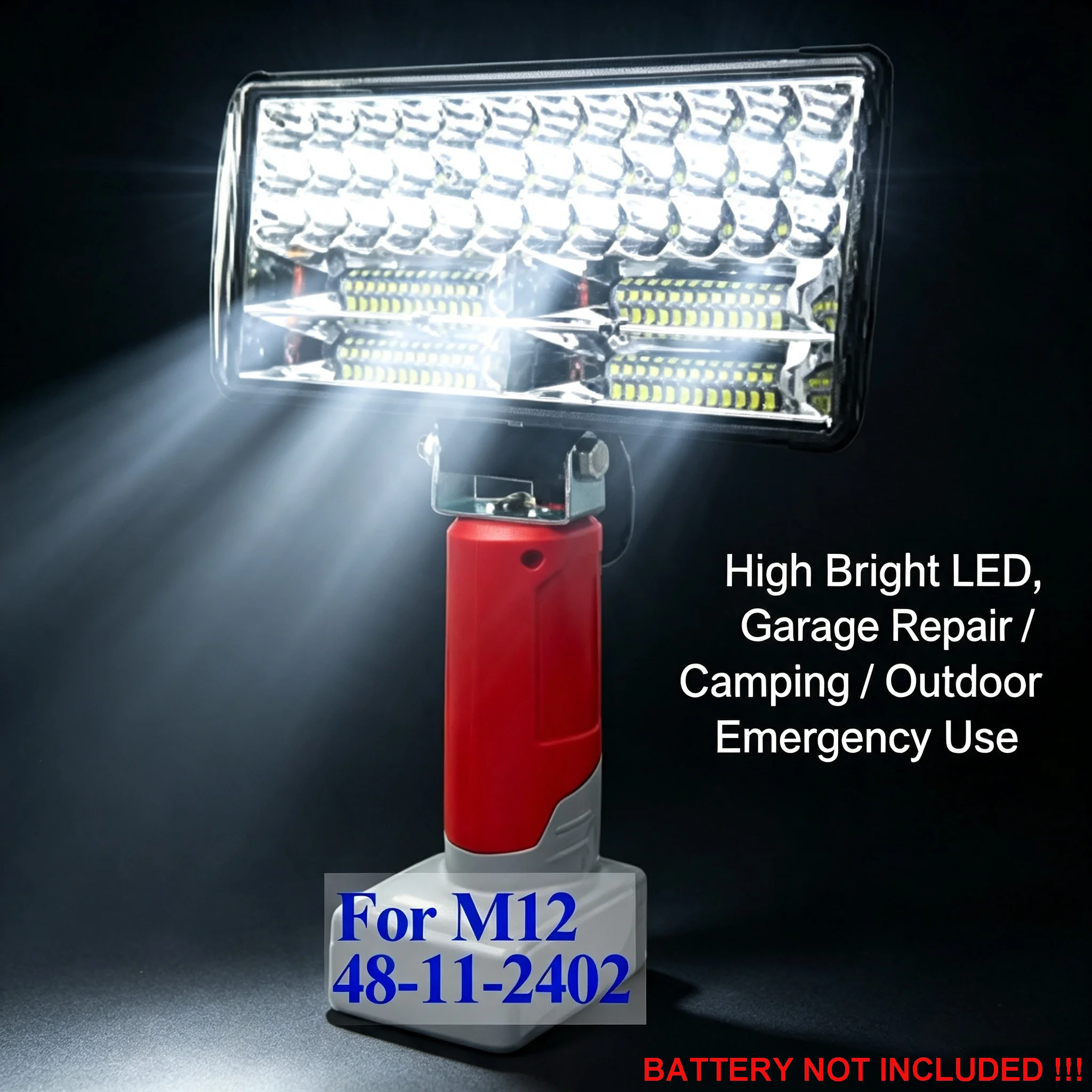 8Inch Working Lights For M12 Lithium Ion Battery Case Flashlight Torch For Milwaukee 12V Li-ion Battery 48-11-2420 Camping Lamps