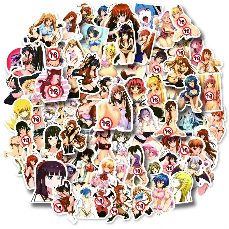 100Pcs Adult Anime Sexy Waifu Hentai Stickers Suncensored for Phone Laptop Decals Luggage Car Waterproof Sticker Toy Gift