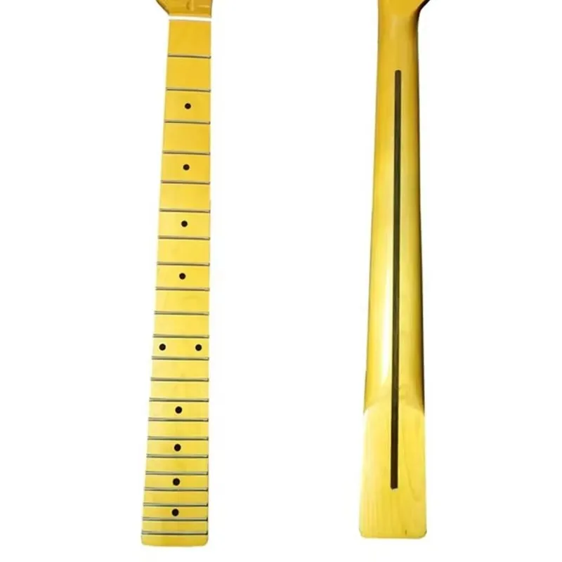 

Electric Guitar Neck 22 Frets Maple Fingerboard Yellow Glossy Guitar Neck Parts Accessories