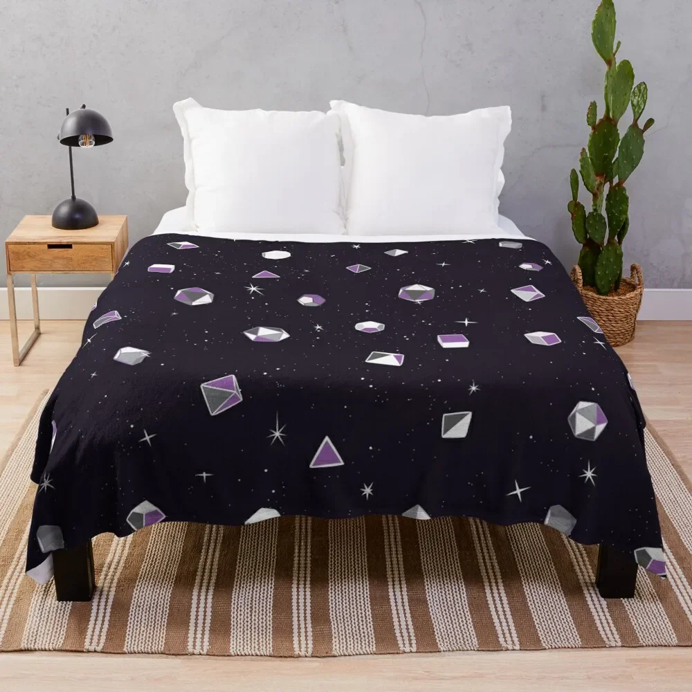 

Purple Nebula Polyhedral Dice Throw Blanket Weighted Sofas Nap Soft Big Blankets