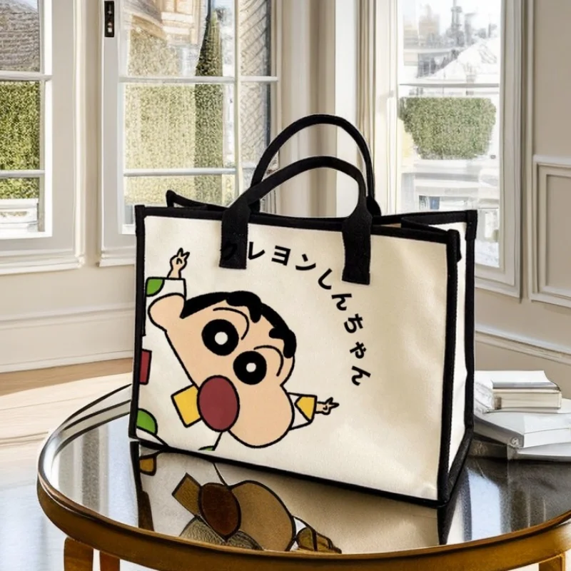 Hot Crayon Shin-chan Cartoon Cute Japan Dirty Resistant Canvas Versatile borsa da pendolarismo a spalla singola con grande capacità