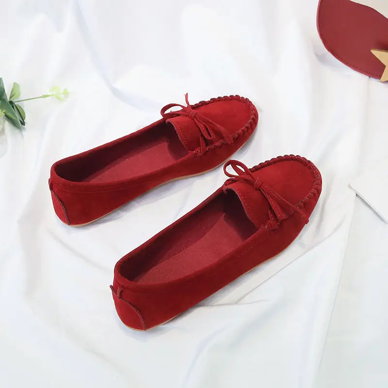 Flats Fashion Women Shoes Slip on Loafers for Ballet Women Suede Casual Sneakers Zapatos Mujer Flat Shoes for Mom Shoes autumn