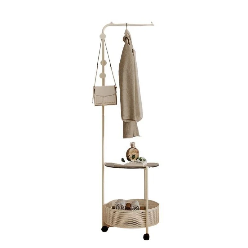 Coat rack Floor-to-ceiling bedroom light luxury corner clothes rack Storage rack Corner household removable bedside table