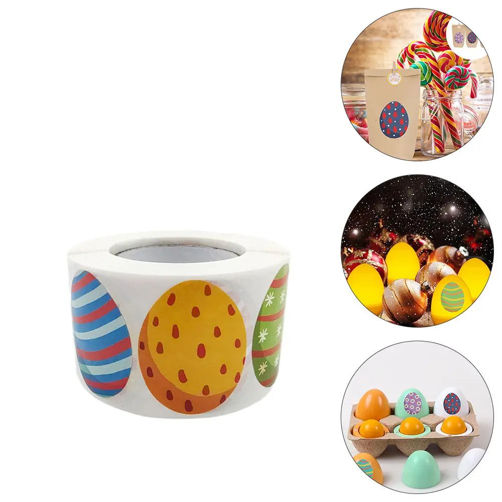 500Pcs Easter Theme Paper Stickers Adorable Fade Resistant Baking Decoration Labels for Gifts Snacks Candy Boxes Party