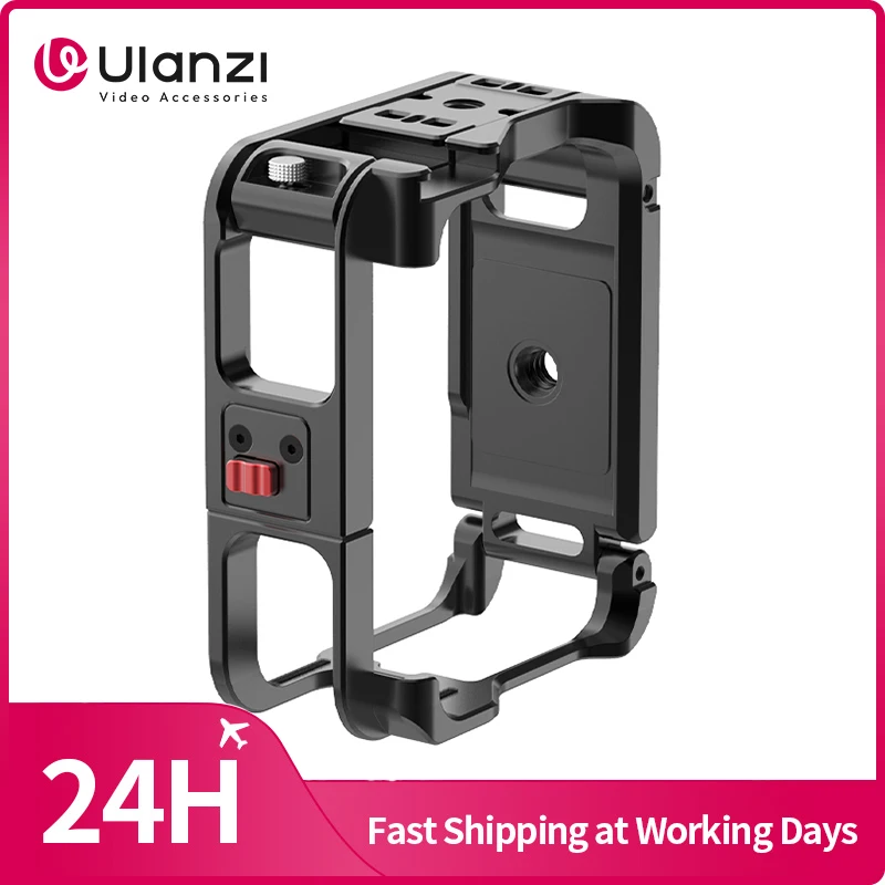 Ulanzi Insta360 Ace/Ace Pro Camera Cage Metal Camera Cage for Tripod Mount Caera Clip Chest Strap