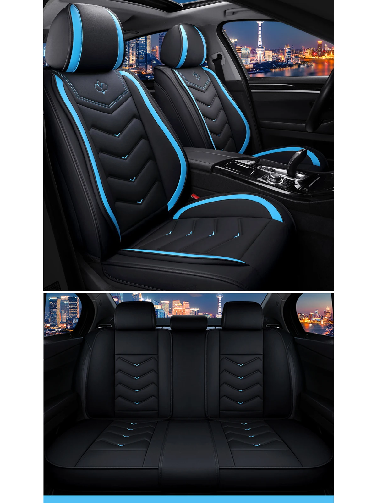 Housse de Siège Auto Ensemble Complet, Protections de Sièges en Cuir Universelles, Compatible Nissan Qashqai, Micra, Note, X-Trail, Leaf, Almera