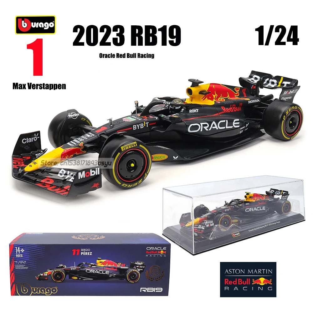 Bburago 1:24 F1 2023 Red Bull RB19 Miami Station #1 Vestappan #11