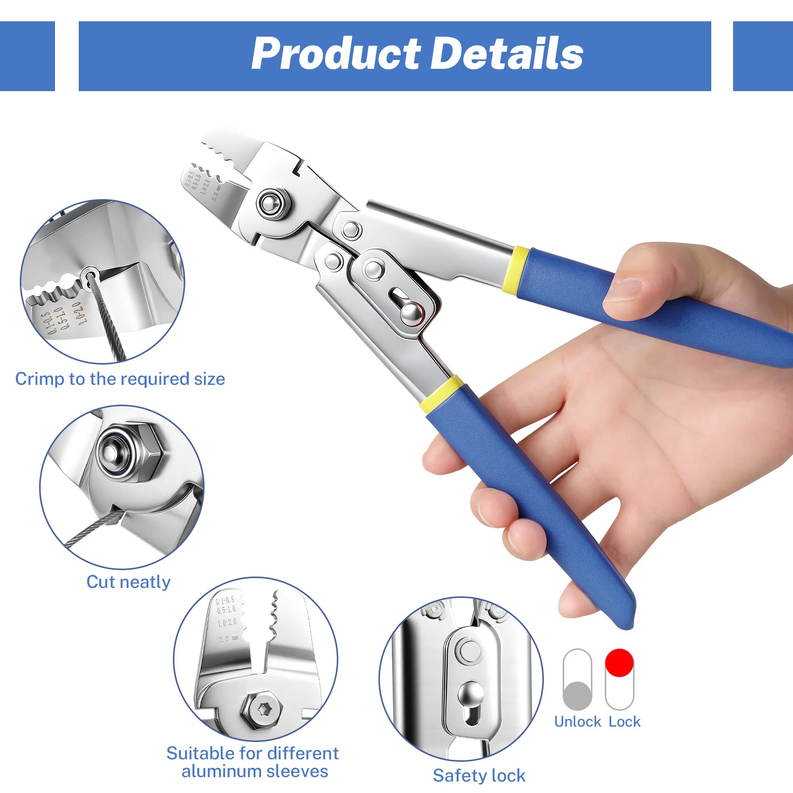 264pcs 328ft Wire Rope Crimping Tool Kit Hook And Eye Turnbuckle Stainless Steel Thimble Wire Rope Cable Aluminum Crimping Sleeve for Outdoor Garden Kitchen Railing String Light Hanging Kit