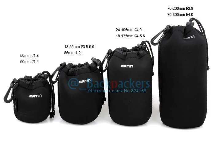 Bolsa de neopreno impermeable para lentes de cámara, bolsa suave para lentes de Canon, Nikon y Sony, S, M, X, XL, 4 unidades