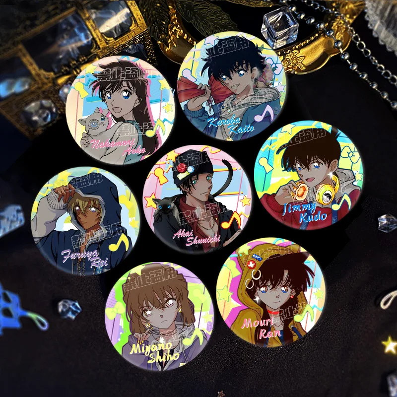 

58 мм/75 мм аниме детектив Конан товары отражение двойная вспышка значок KID/Rachel Moore/Jimmy Kudo сумка кулон украшение