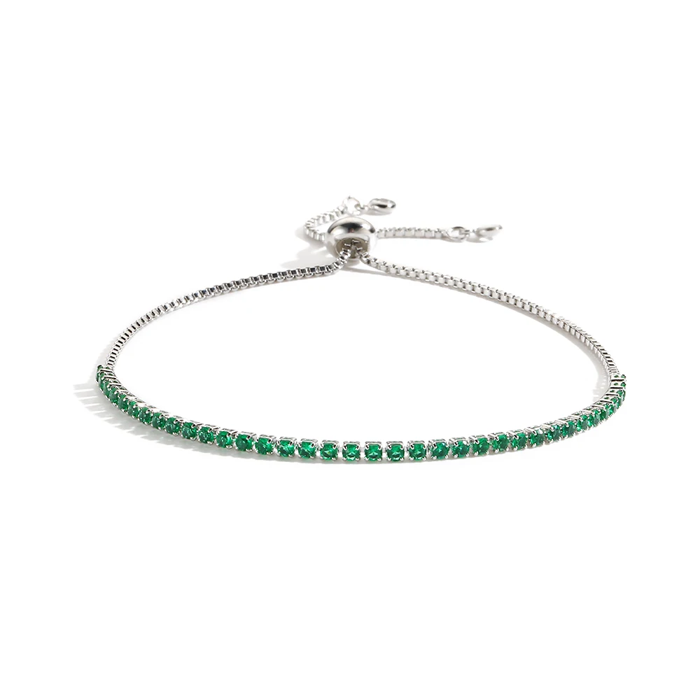 Luxus Smaragd Zirkonia CZ Tennis Armbänder für Frauen 18K Gold Überzogene Charme Grün Weibliche Armreifen Hochzeit Schmuck Geschenk
