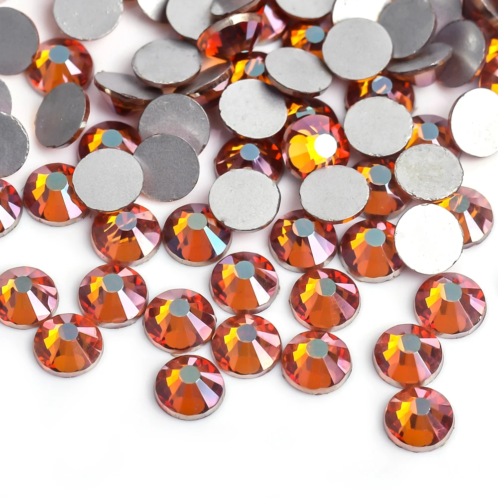 Red Siam Colors  SS3-SS30 Glitter Crystals and Strass Non Hotfix Rhinestones Customized  Flatback For DIY Garment Nails