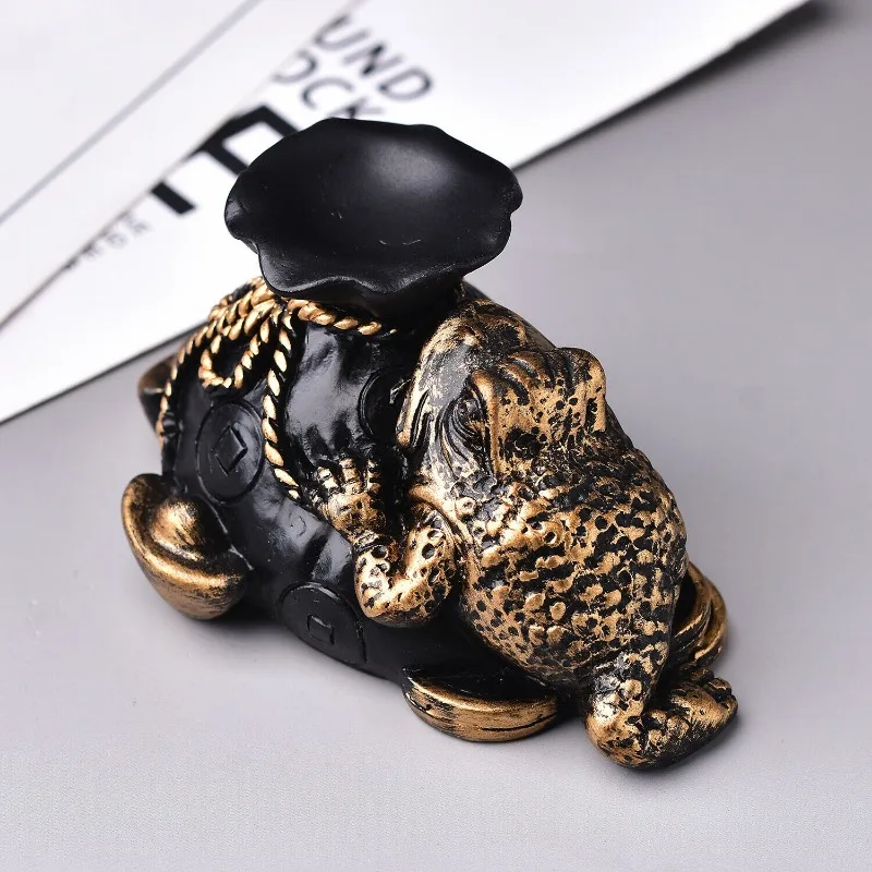 Golden Toad Resin Crystal Ball Base Display Stands Home Decor Sphere Holder Fortune Luckly Ornament for 4~8cm Sphere