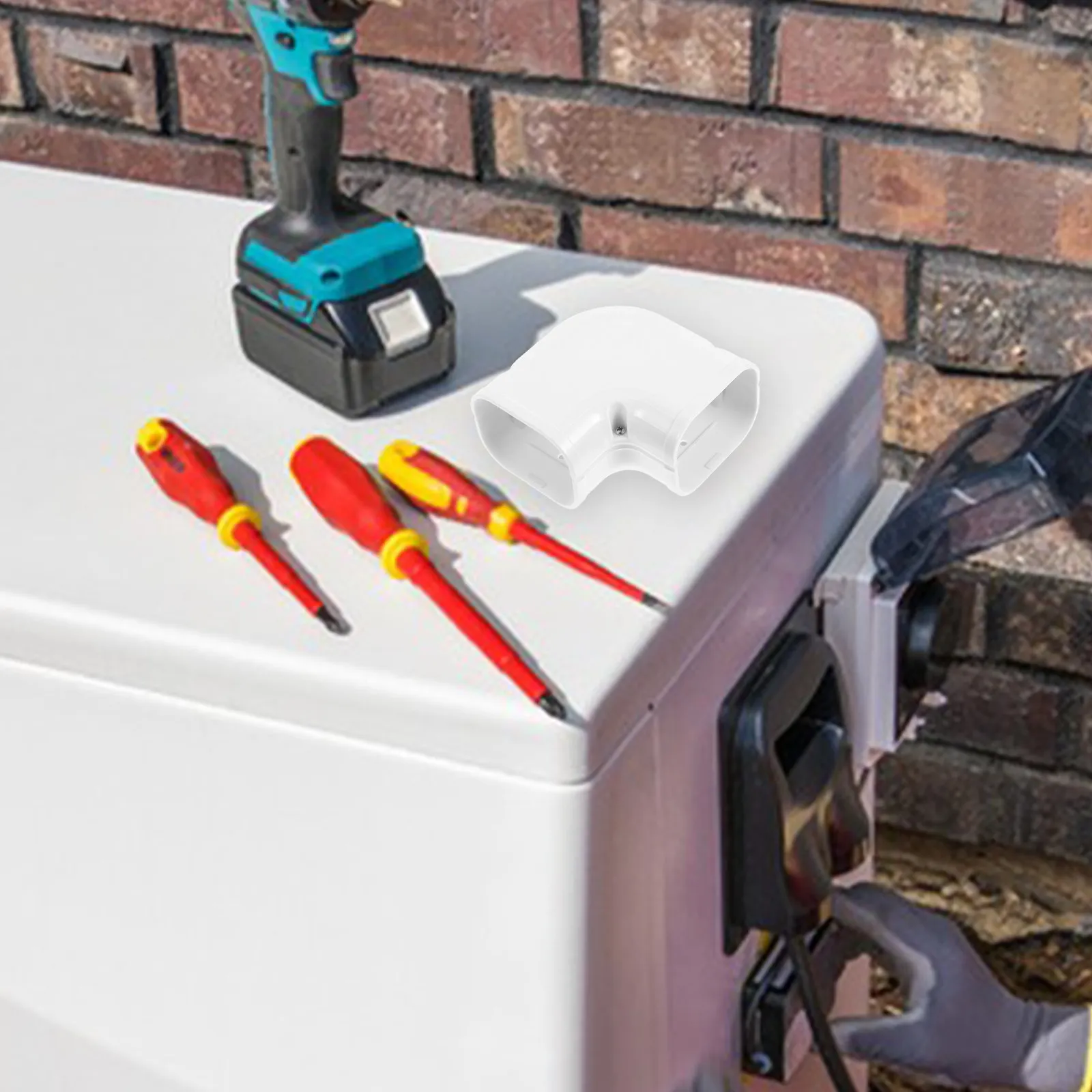 PVC Air Conditioner Line Cover Universal Fit Sleek Design Easy Install Flat Elbow Bend Pipe Kit Air Conditioner Parts
