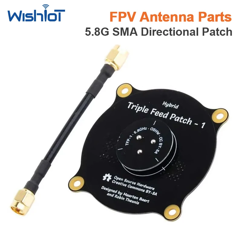 5.8GHz Triple Feed Patch Antenna SMA Male RHCP LHCP FPV Drone Receiver Long Range Enhanced Signal Circular Polarized Part