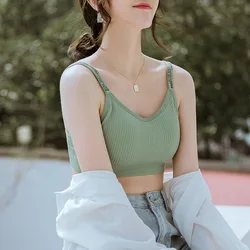 Comfortable Breathable Girl's Chest Wrap Thread Seamless Sports No Steel Ring Beauty Back Strapless Letter Camisole Vest Bra