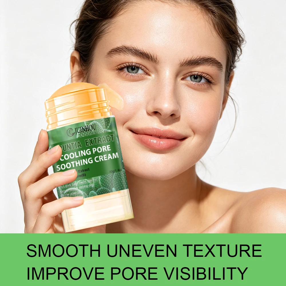 JUINHOU 40g Portable Facial Cream Stick Cactus Extract Hydrating Moisturizer Anti Dryness For Daily Skin Care Reduce Rough Skin