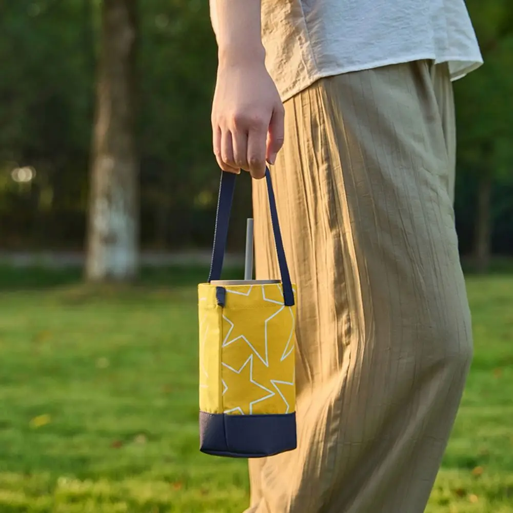 

Сумка-чехол для бутылки с водой из холщовой ткани для улицы, с принтом, в корейском стиле, для хранения очков, маленькая сумка для девочек