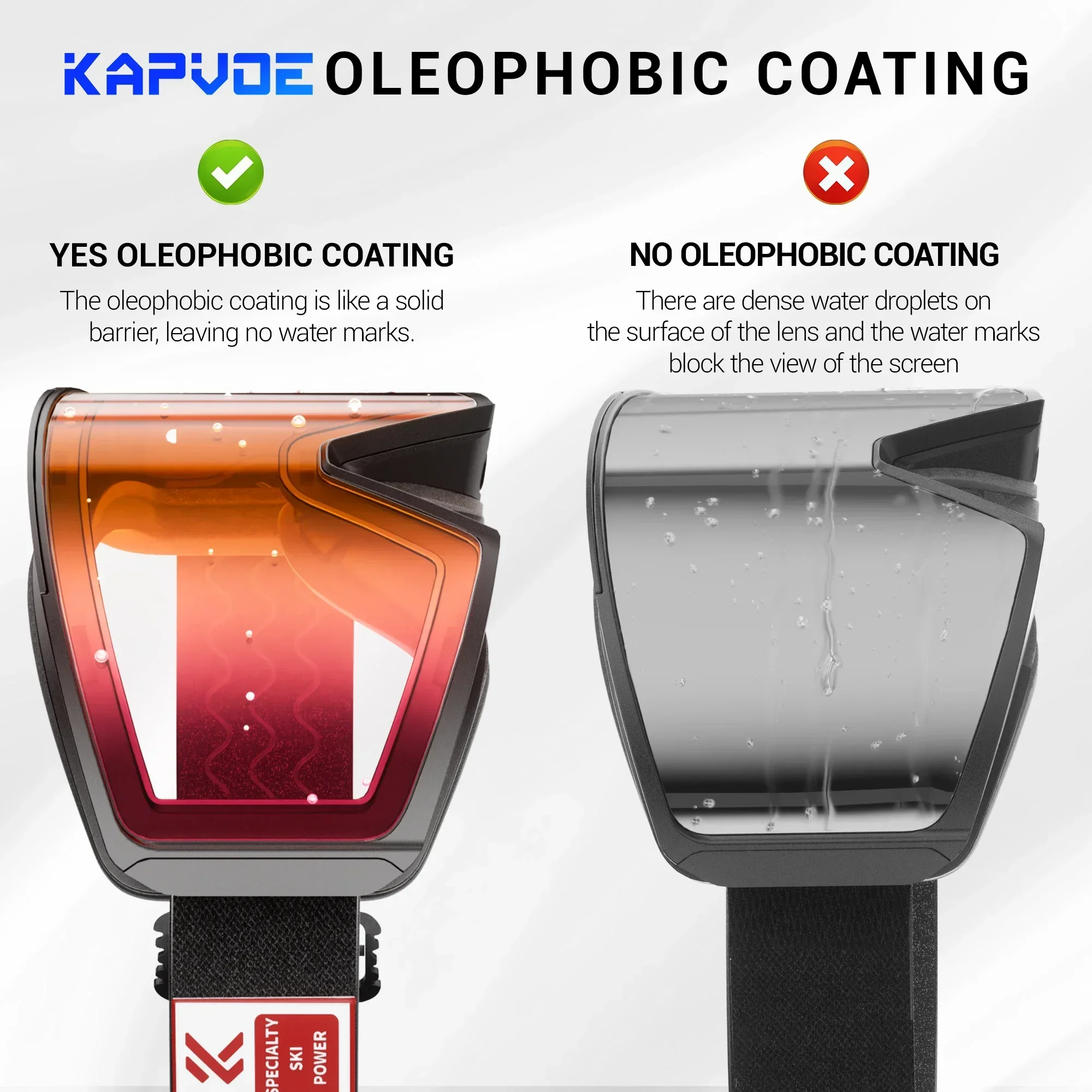 Kapvoe نظارات الثلج اللونية للتزلج على الجليد قناع مضاد للضباب للرجال والنساء طقم نظارات UV400 نظارات الثلج الشتاء