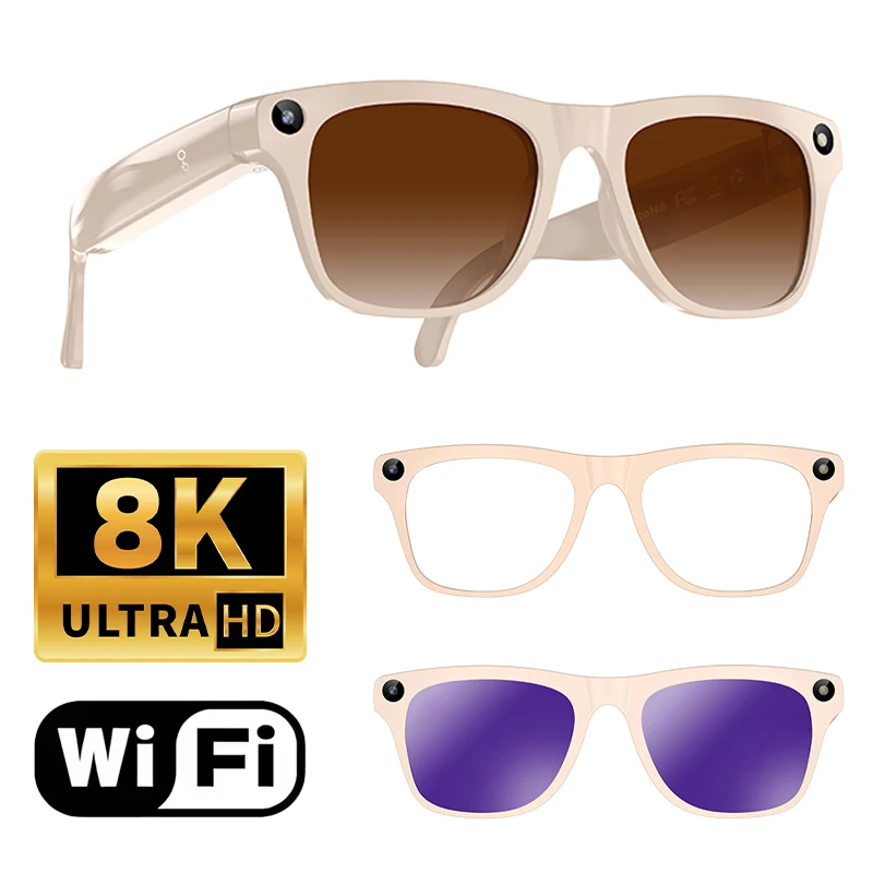 Lenovo Upgrade Smart AI Glasses 800W HD 8K Shooting Camera Photo Video Voice Call Translation Bluetooth AI Motorcycle Glasses image 3