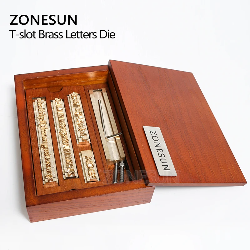 ZONESUN Personalized Logo Letter Number Initial Set Leather Hot Foil Stamp Craving Tool Branding Iron Embossing Machine Wood Box