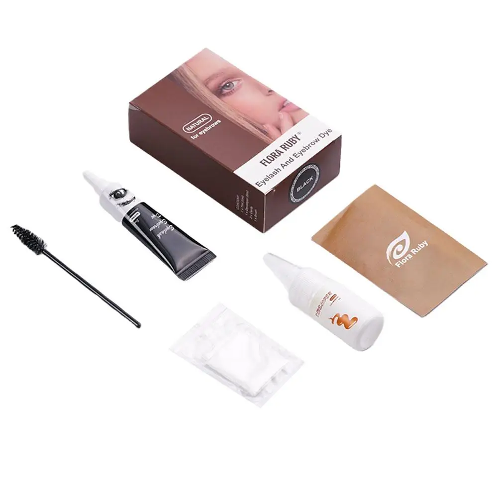 Eyelash Eyebrow Tint Kit Professional Eye Lash Brow Dye กันน้ํา Long Lasting Eyes แต่งหน้าเครื่องมือสีดําสีน้ําตาล Dye Eyebrow Gel