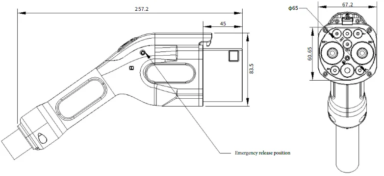 WORE 1000v DC 20-80A The Second Low DC Charging Connector IP55 Ev Charger