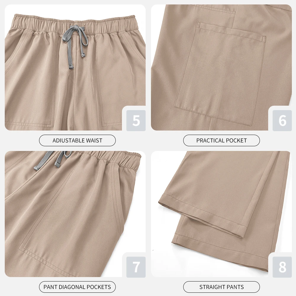 NiaaHinn Anestesista Uniforme de Enfermagem Terno Unissex Spa Roupas de Trabalho de Beleza Mulheres Conjunto Esfoliante Pet Clínica Médico Roupas de Trabalho