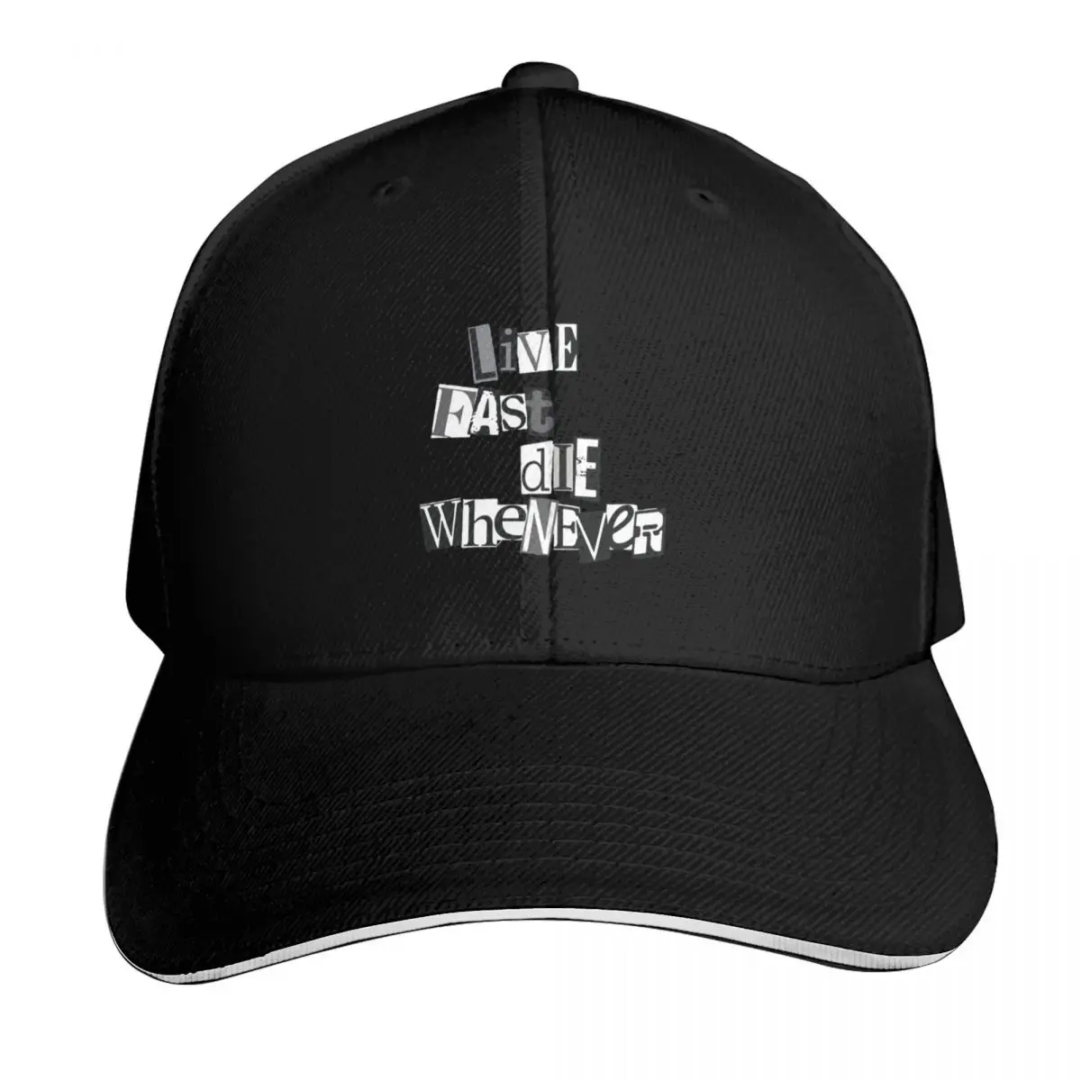 Live Fast Die Whenever Baseball Cap Curved Brim Classic Fit Low Profile Unstructured Unisex for Men Women