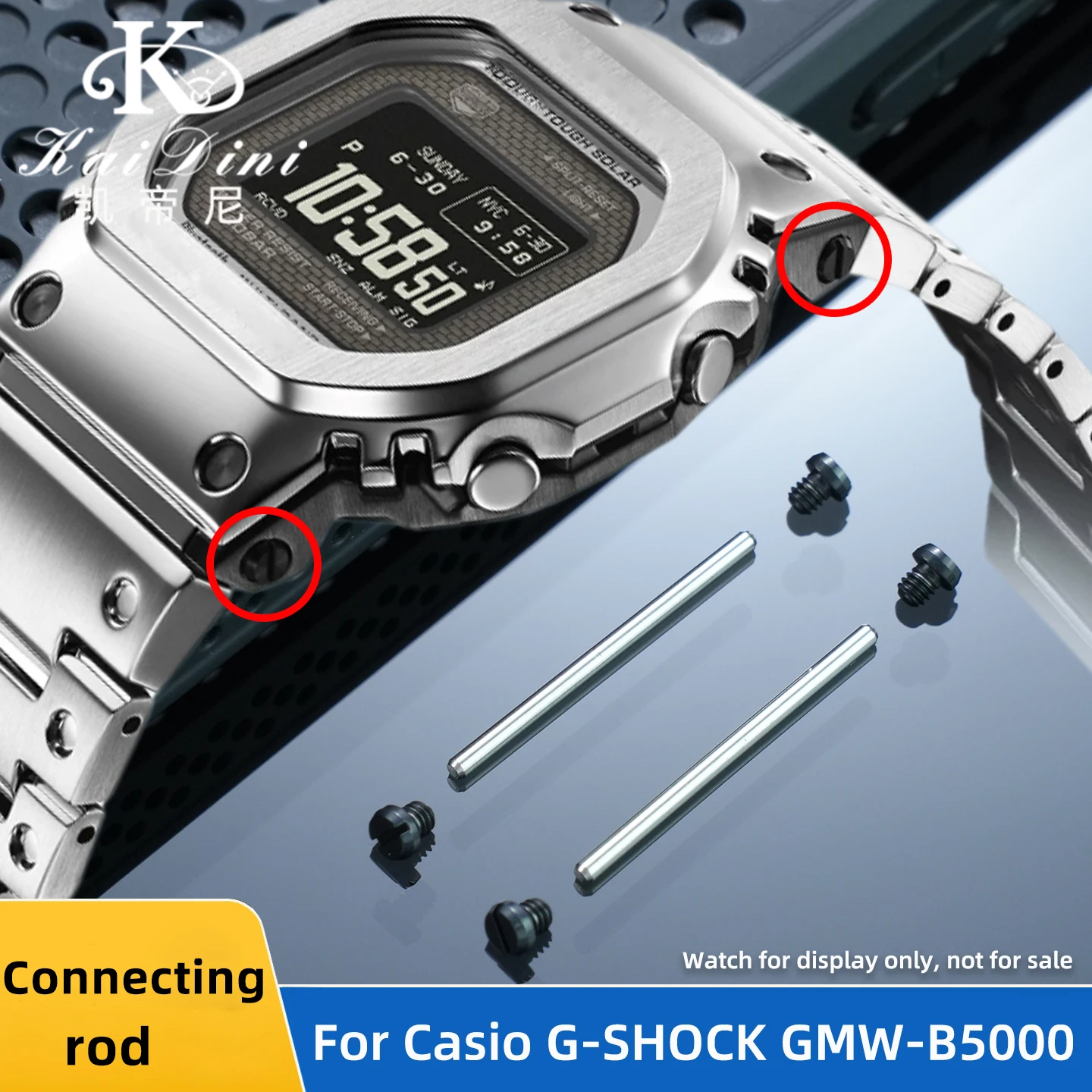 Screw rod watch lugs for Casio G-SHOCK metal small square GMW-BZ5000 strap connecting rod watch steel screw rod nut accessories