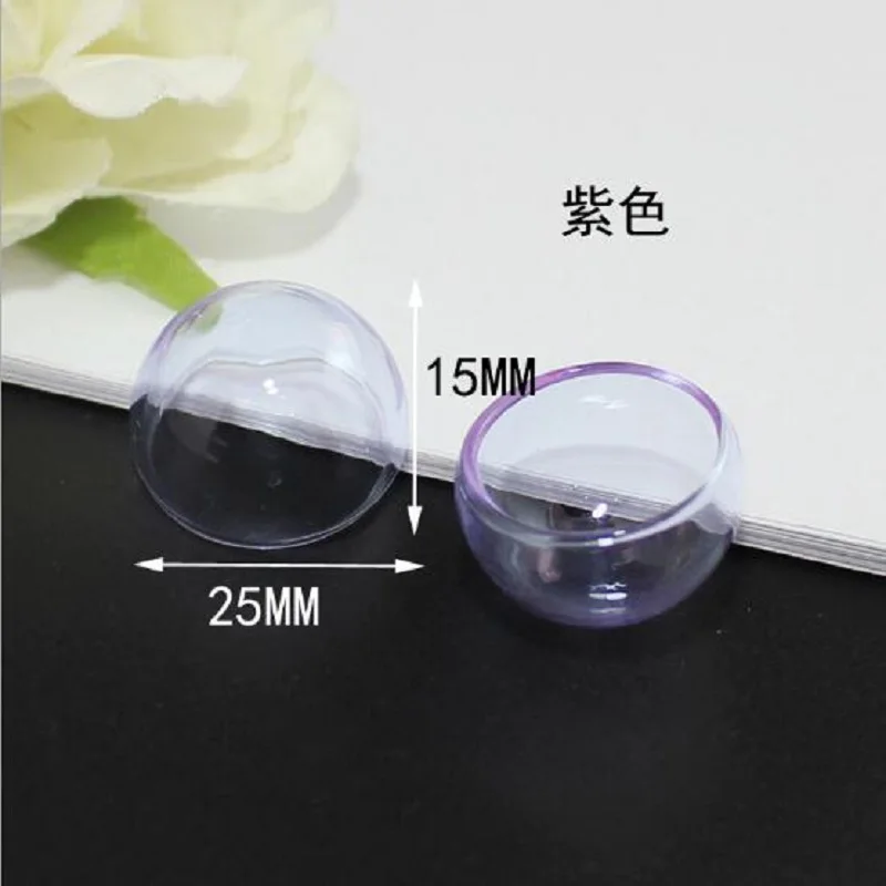 A set of 10 pieces of 25mm hemispherical 3-color transparent glass can be used as jewelry pendant accessories keychain