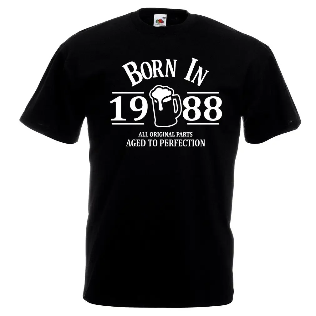 

Men Designer Clothes O-Neck Style Tees Born In 1988 Beer T Shirt - 30th Birthday Gift Top Uncle Brother Son Husband