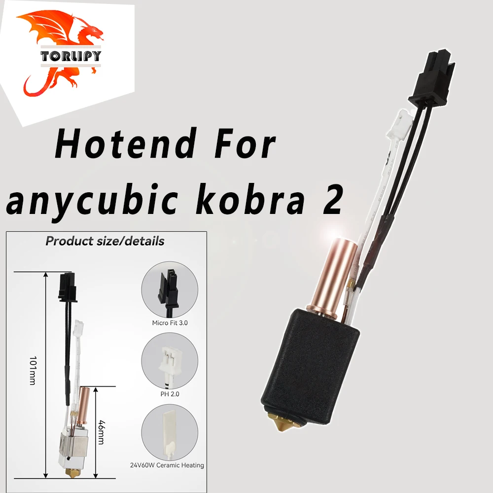 

Для Anycubic kobra 2 Hotend 24 В 60 Вт термисторный нагревательный блок комплект Hotend для Anycubic Kobra запасные части аксессуары