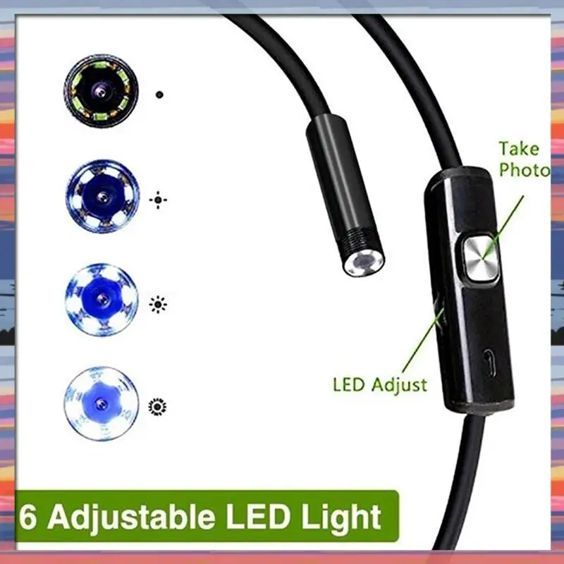 AFBC منظار USB من النوع C Borescope لهاتف OTG Android Phone 7 مم كاميرا فحص على شكل ثعبان