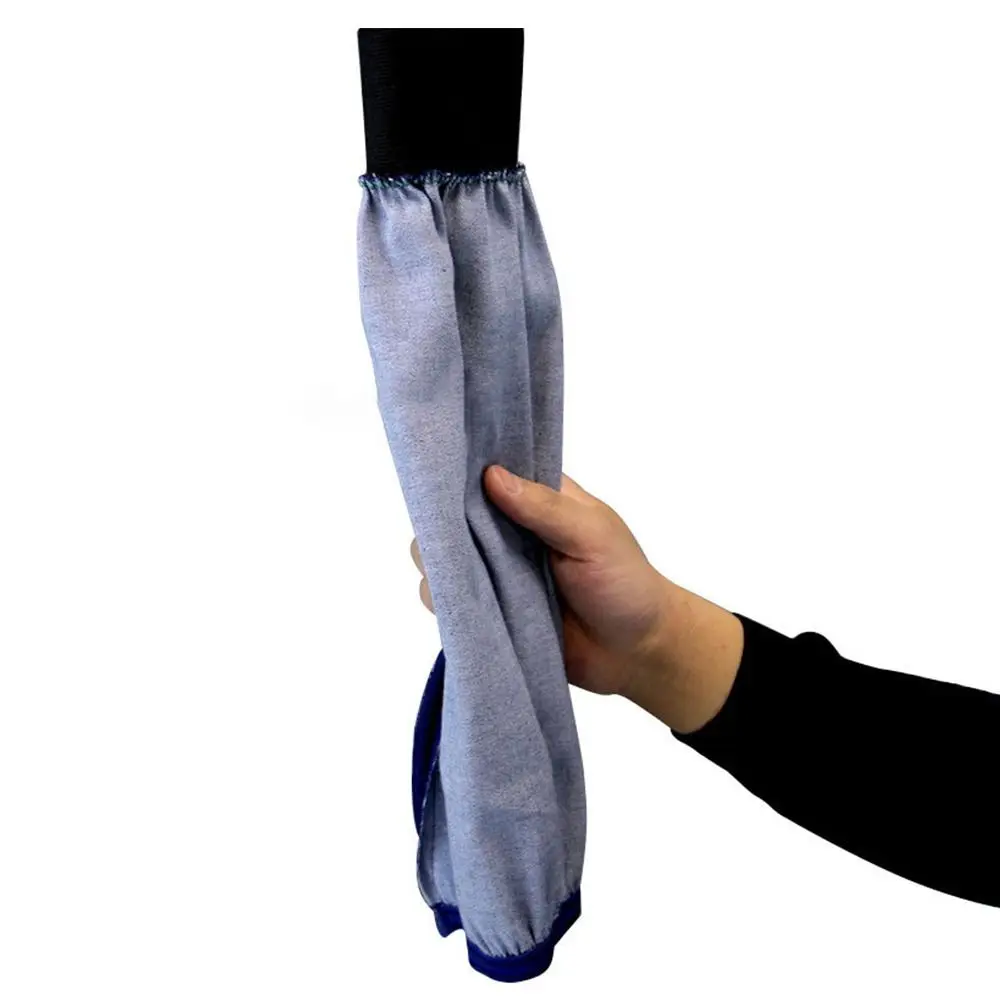 1 Pair Welder Lengthen Arm Protective Sleeves Denim Blue Welding Arm Sleeves Working Sleeves Cut Resistant Heat Protection