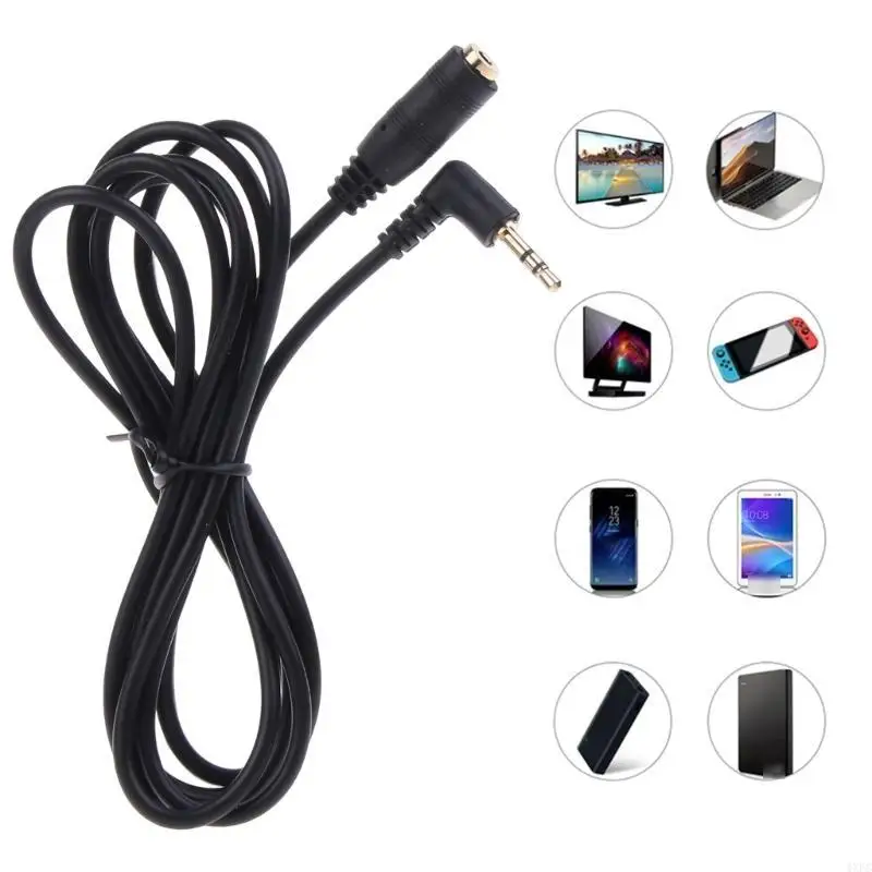

90 Degree 2.5mm Extension Cable Male To Female AUX Cable Adapter For Headphone Speaker Laptop Wire AUX Cord