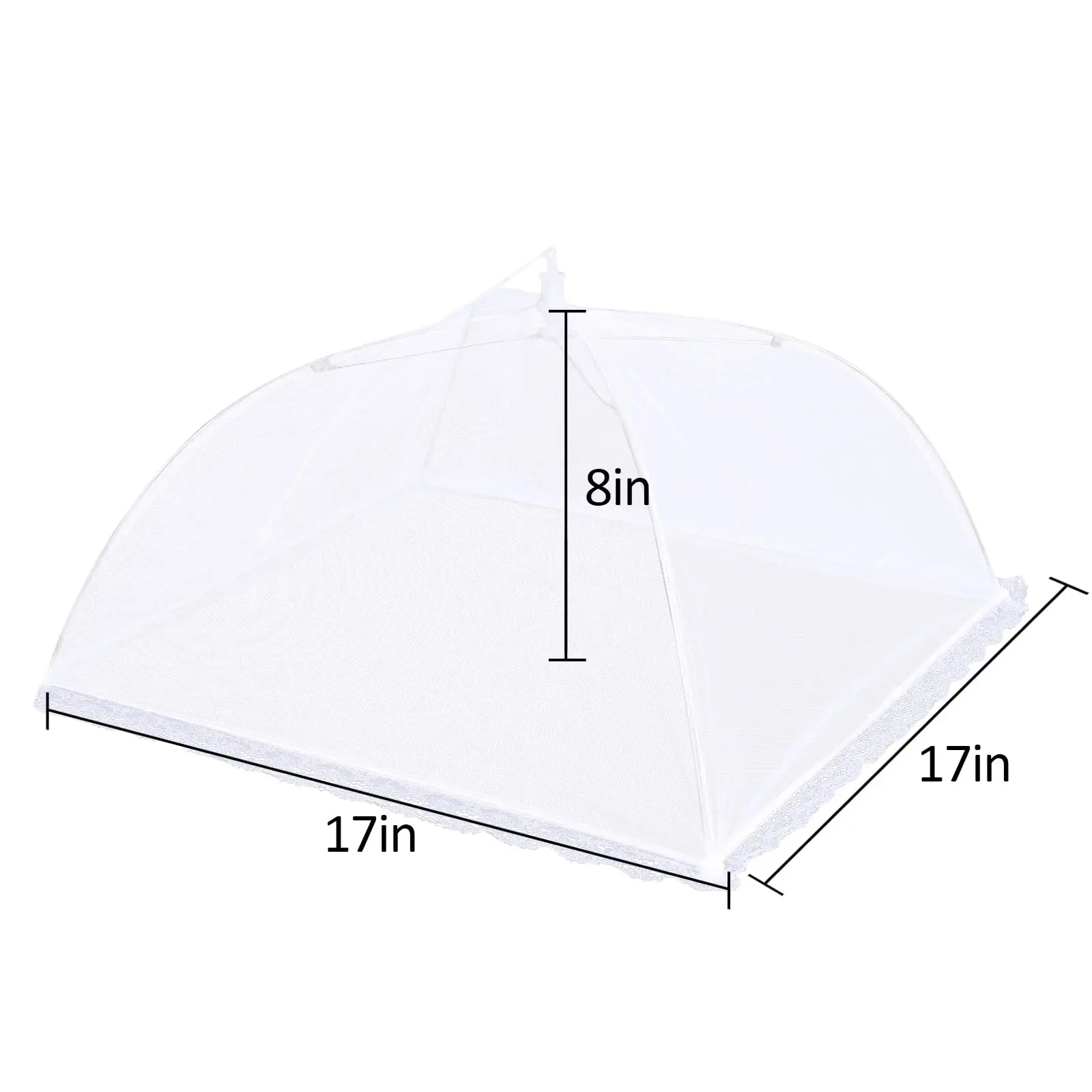 Outdoor Picnic Food Covers Mesh 3/6/12Pcs 17 Inch Pop Up Fine Fly Net Collapsible Food Tent Screen Umbrella For Fruit Dish