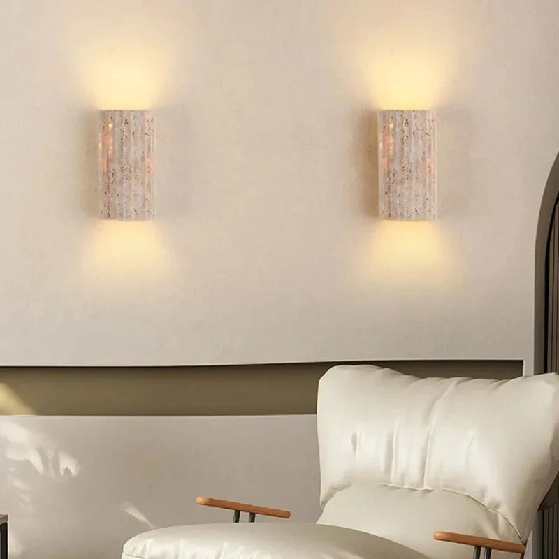 

Japanese Wabi Sabi Natural Stone LED Wall Light Living Room Bedroom Staircase Indoor Room Decoration Wall Lamp Bedside Lighting