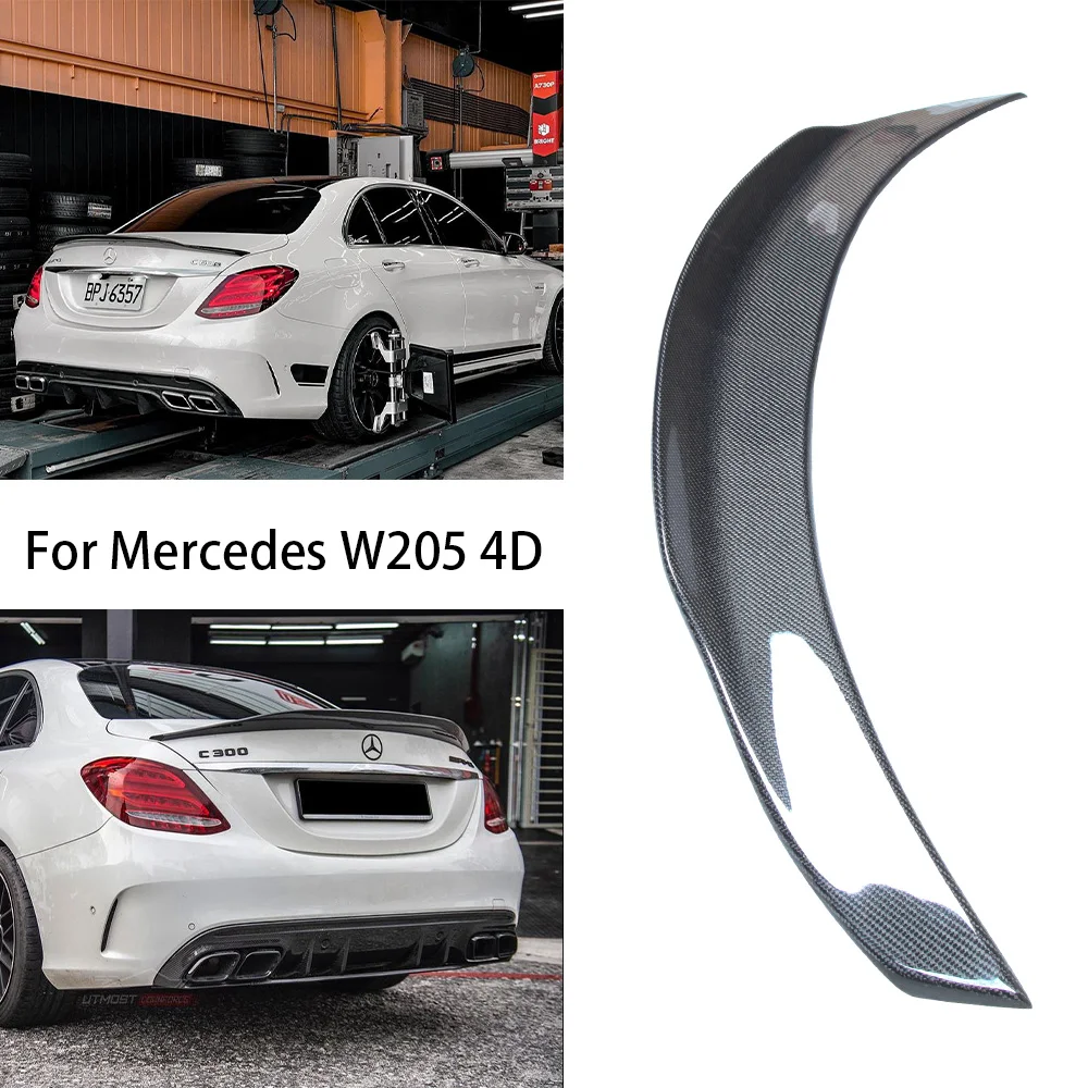 

For Mercedes-Benz C-Class W205 4Door sedan PSM Style Carbon Fiber Rear Spoiler Trunk Wing 2013-2022