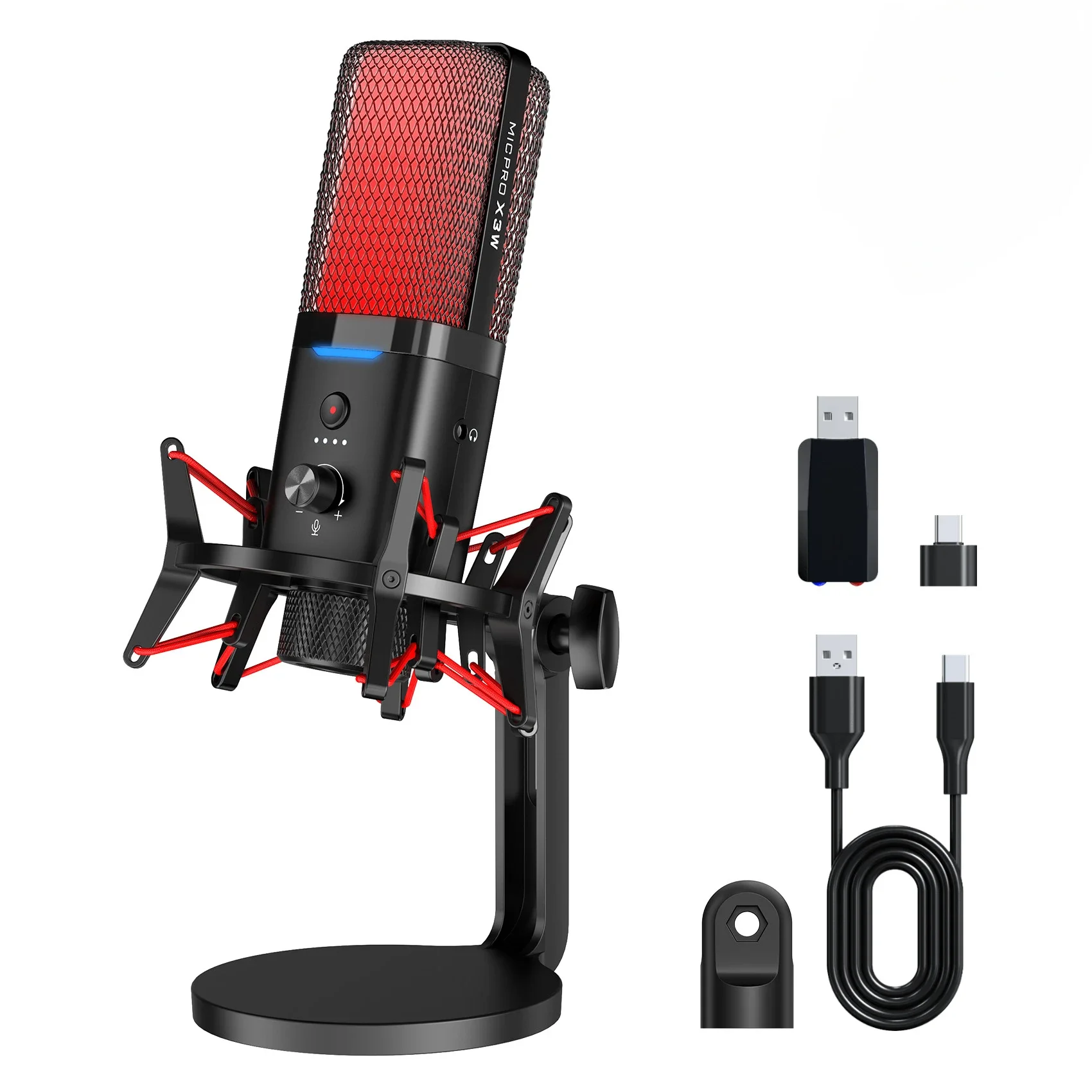 Wireless wired dual mode, gaming e-sports desktop noise reduction microphone