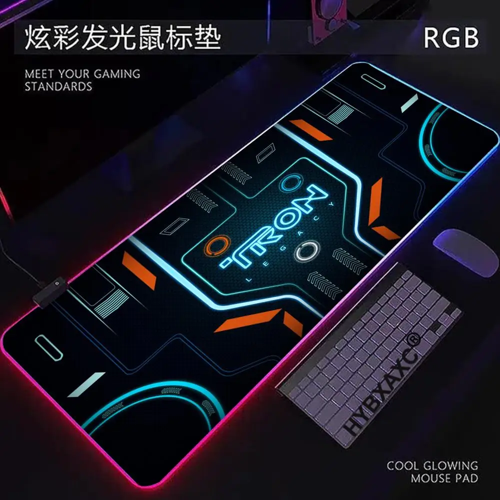 

LED RGB HD Tron Legacy Mouse Pad Large gaming mat,extended desk pad,custom anime mousepad,RUB mouse mat,non slip surface XAXC
