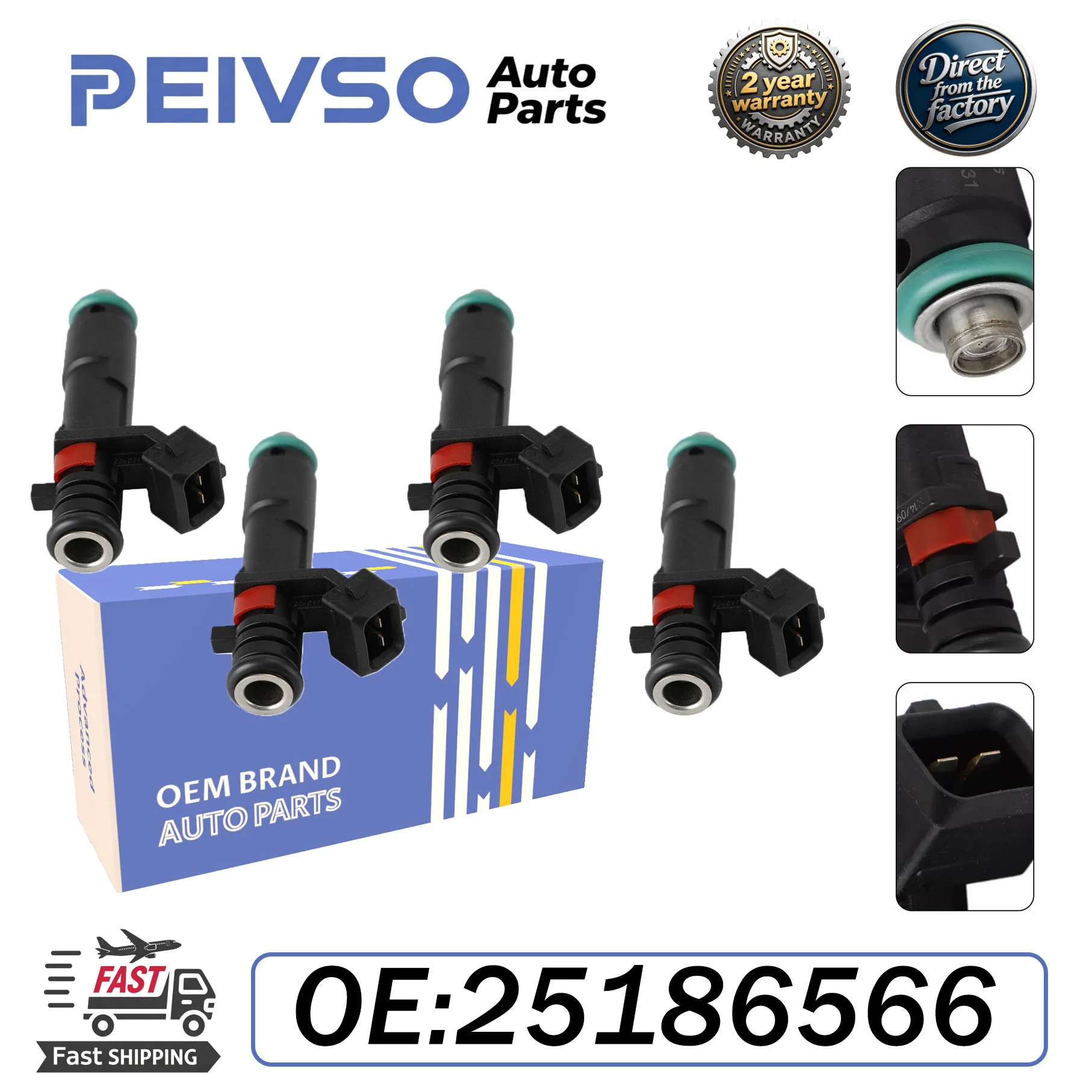 

4Pcs/Lot High Quality Fuel Injector Nozzle 25186566 25194429 96800843 For 2011-2015 Chevrolet Spark 1.2L 1206CC