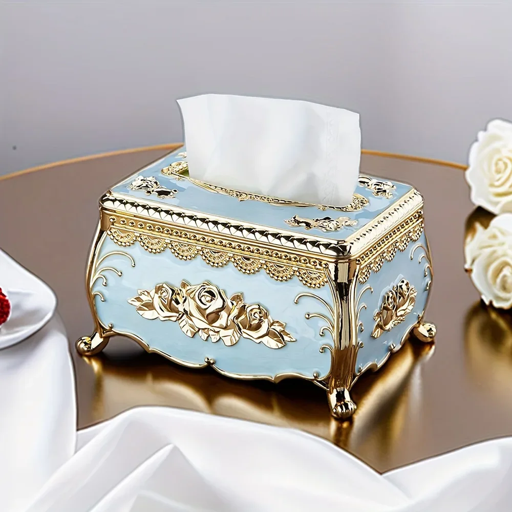 European style tissue box fashionable household high-end table paper box simple living room coffee table creative and practical