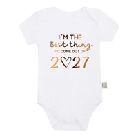 2027 Pregnancy Announcement Baby Onesie I'm The Best Thing To Come Out of 2027 Cotton Short‑Sleeve Bodysuit 5