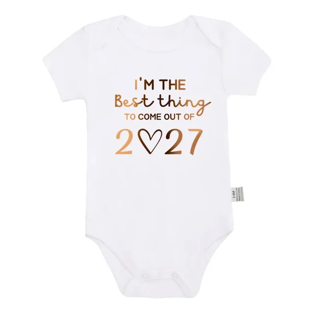 2027 Pregnancy Announcement Baby Onesie I'm The Best Thing To Come Out of 2027 Cotton Short‑Sleeve Bodysuit 5