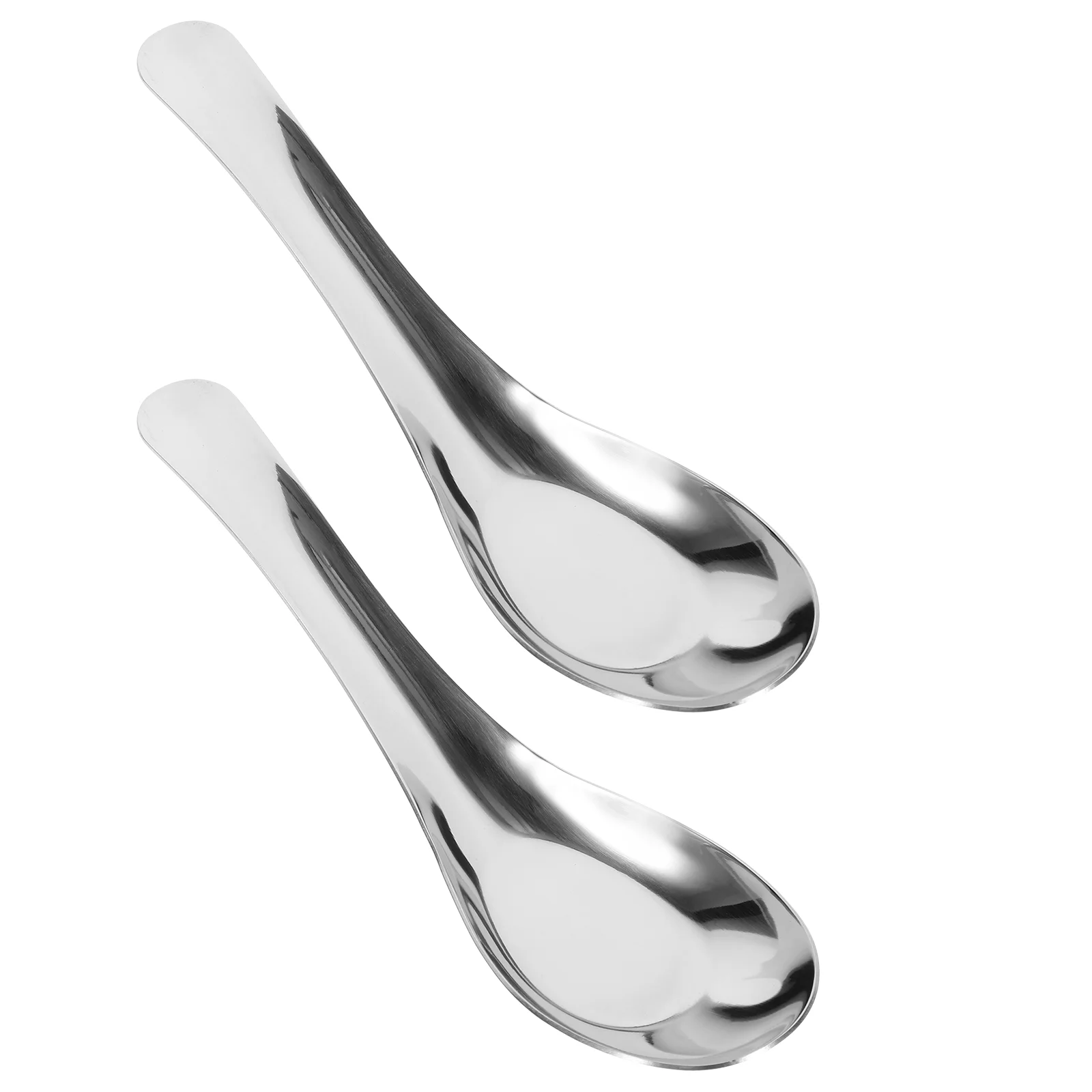 2 Pcs Flatware Tablespoon Cereal Spoons Porridge Drinks Small Silver Restaurant Scoop Stainless Steel Soup Child